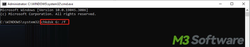 chkdsk in Command Prompt