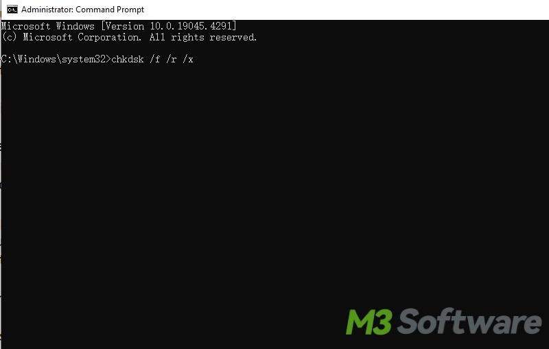 run CHKDSK in Command Prompt on Windows