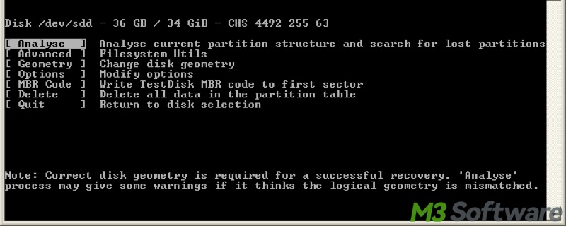 TestDisk analyze