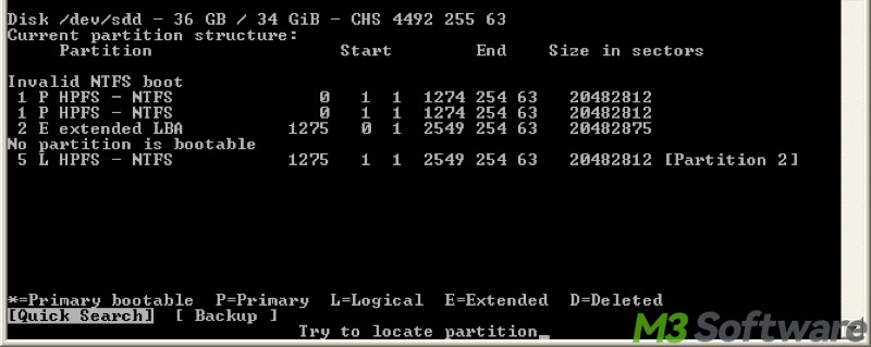 TestDisk quick search