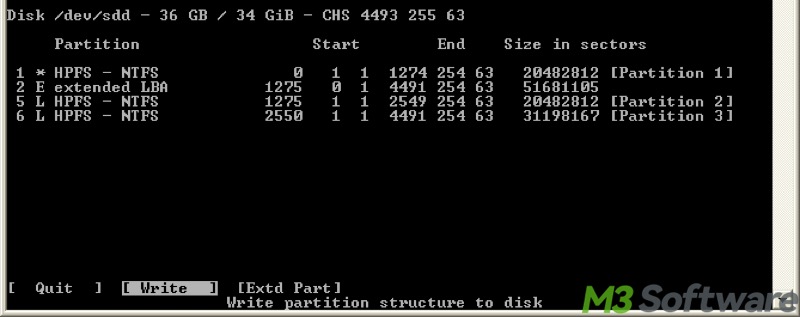 TestDisk write