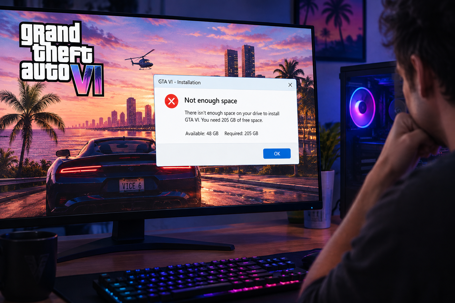 Not enough space to install GTA 6