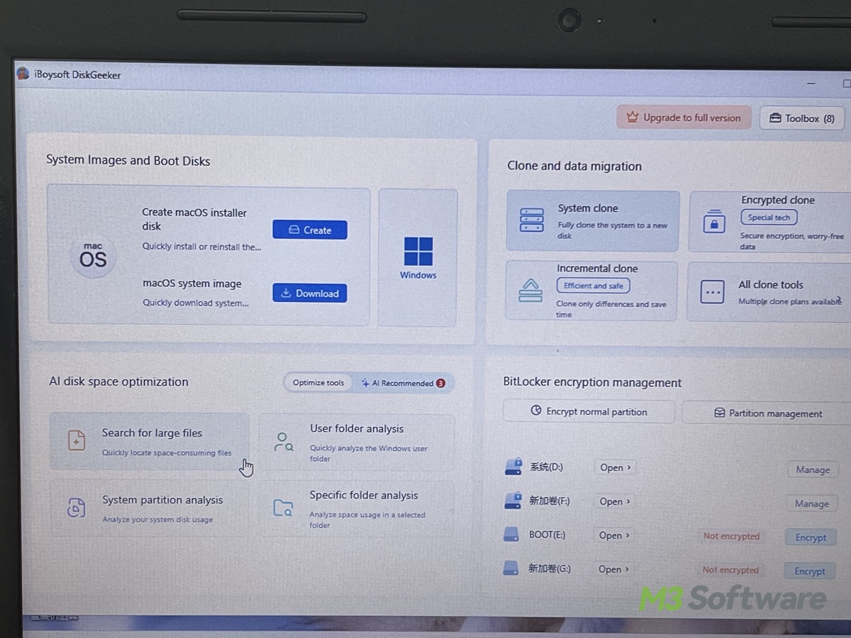Search for large files on the PC