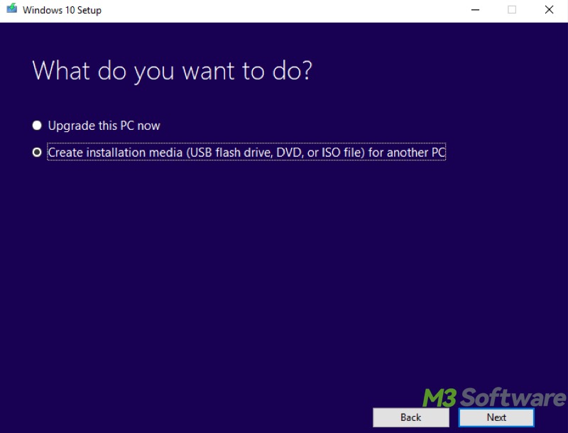 create installation media for another PC