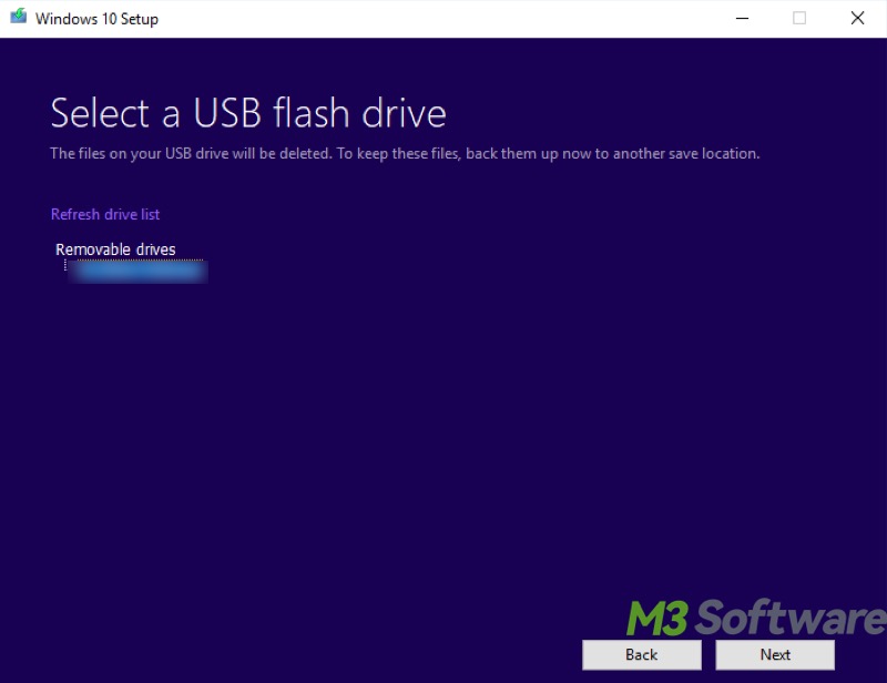 create bootable usb select a usb flash drive