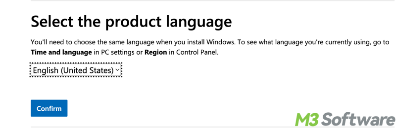 Windows 10 ISO download select language