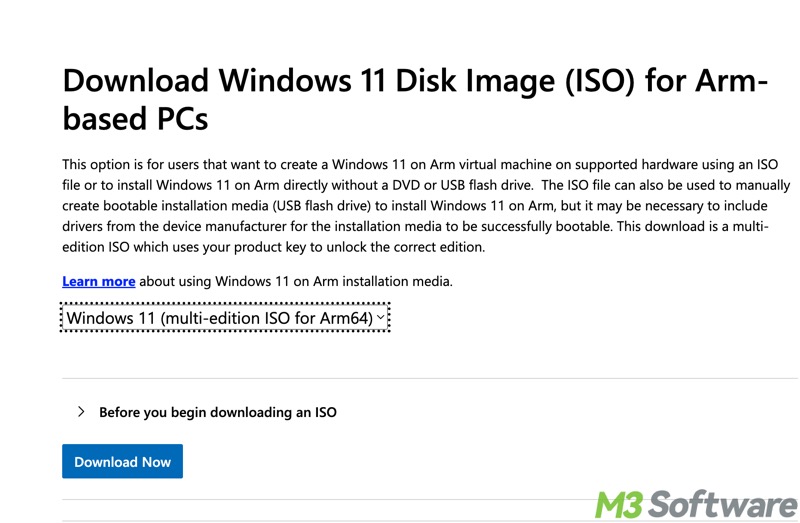 Windows 11 ISO download for arm based PCs