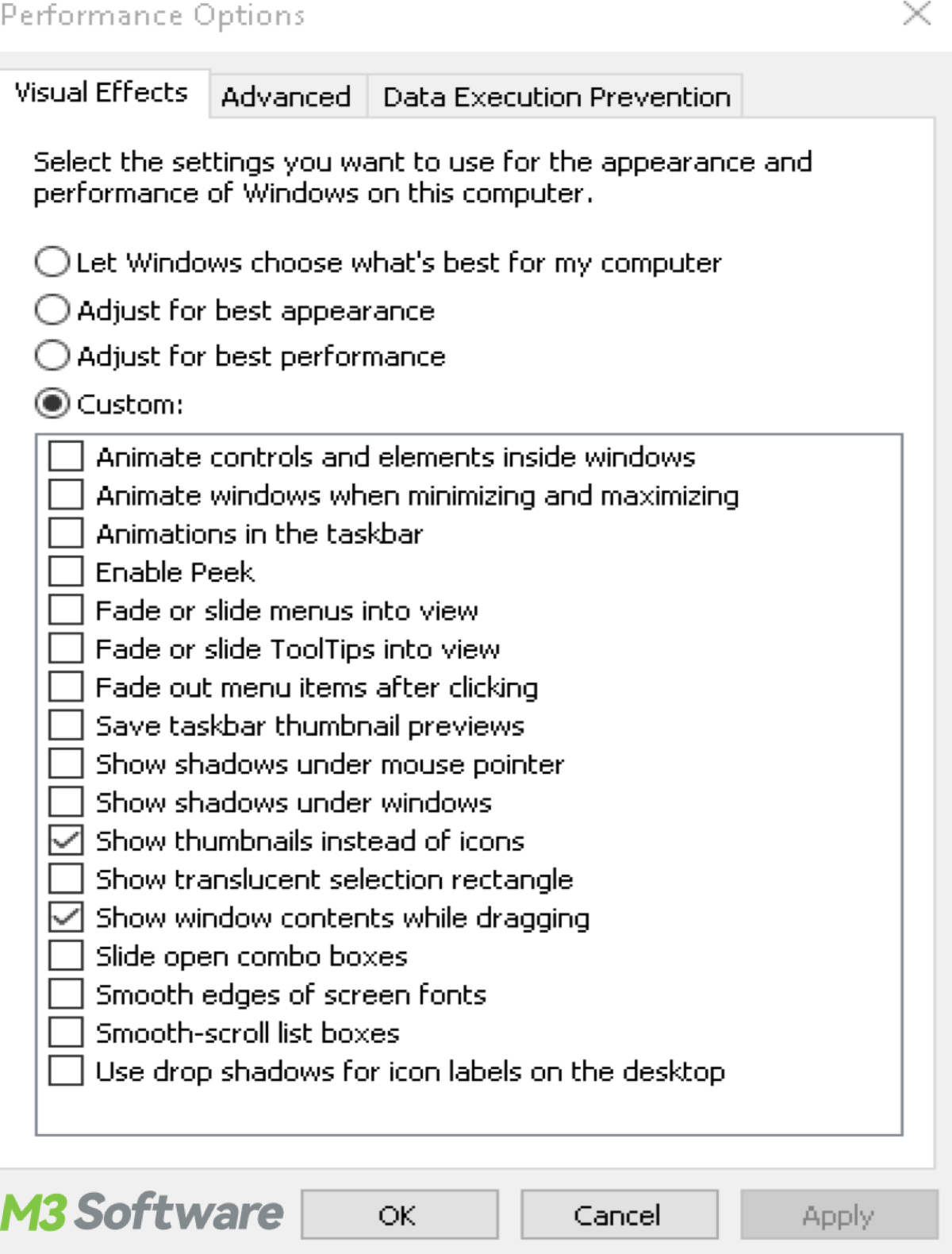 Visual Effects icon in Windows 10