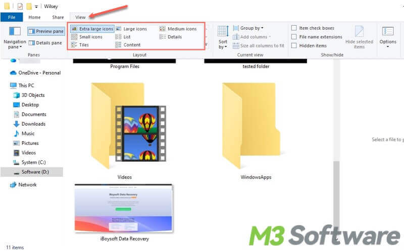 change icon size in File Explorer