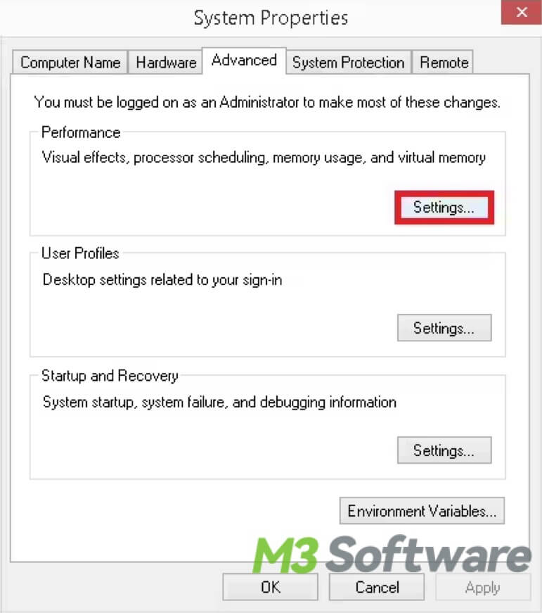 change visual effect settings in Windows 10