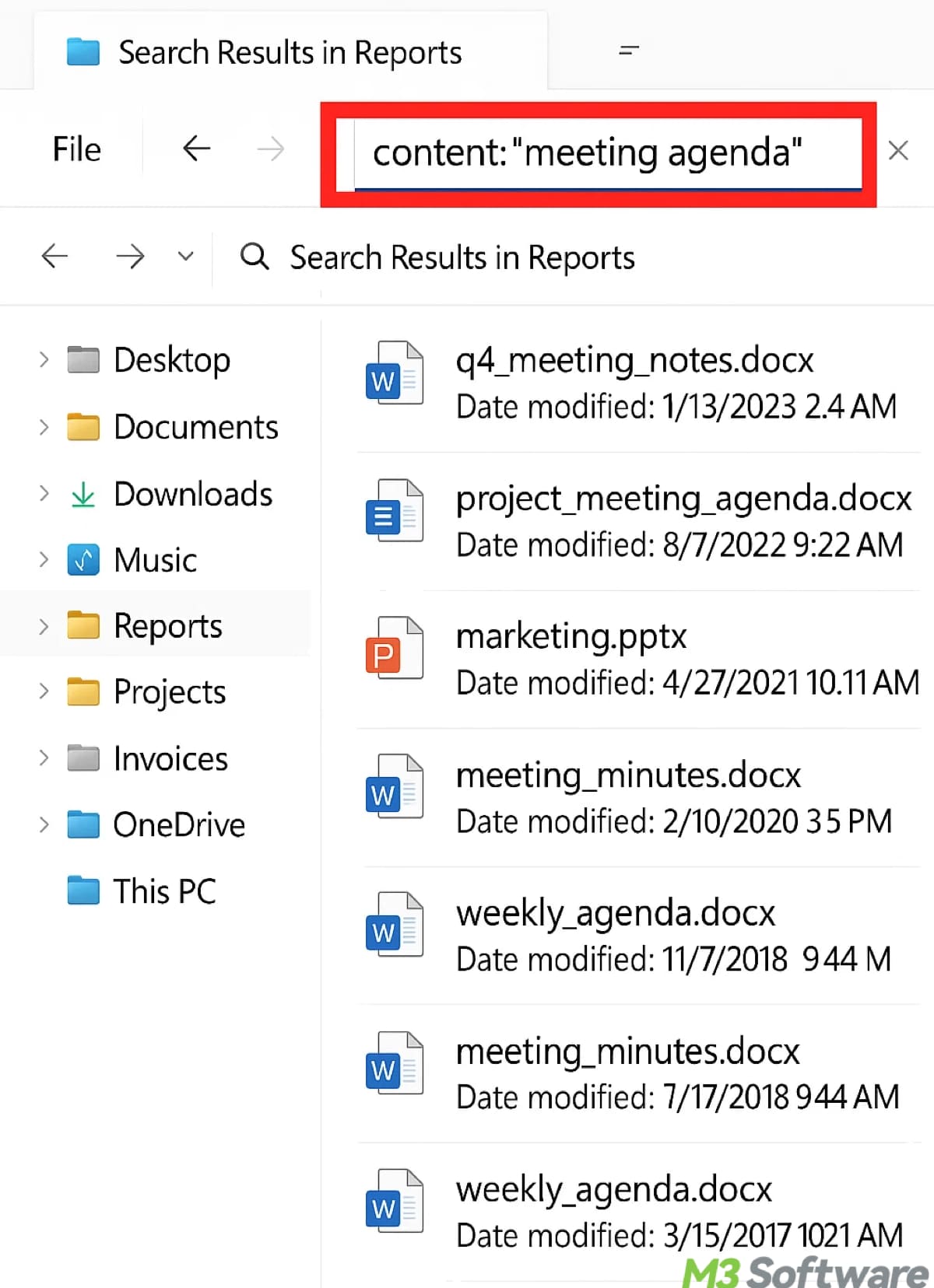 Use Windows Explorer to search file contents