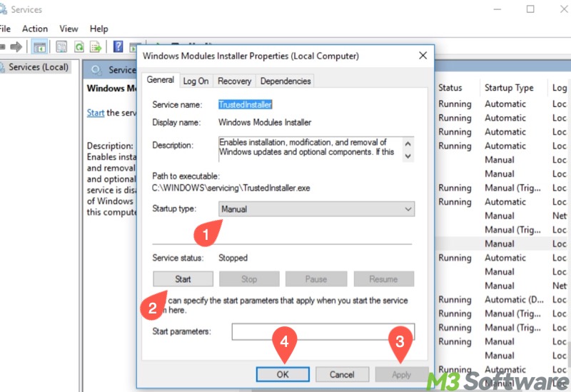 start Windows Modules Installer