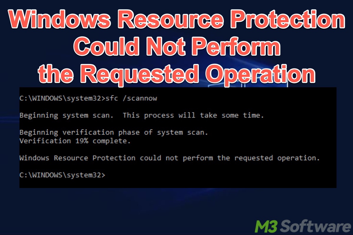 Windows Resource Protection could not perform the requested operation