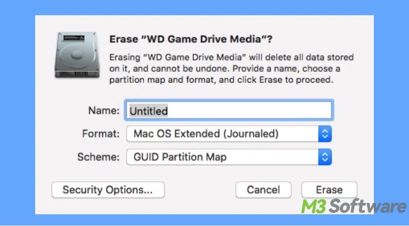 format external hard drive in macOS