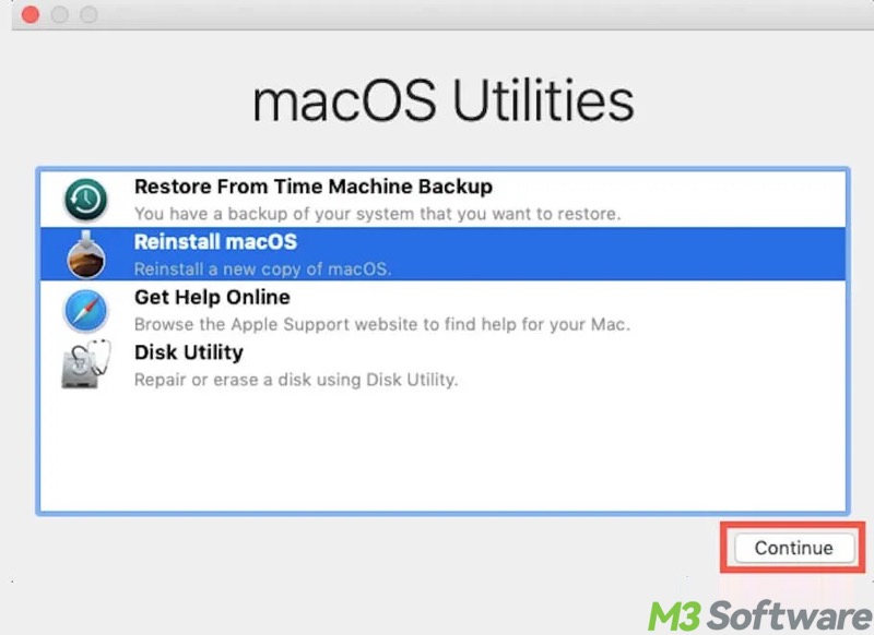 reinstall macOS in recovery mode