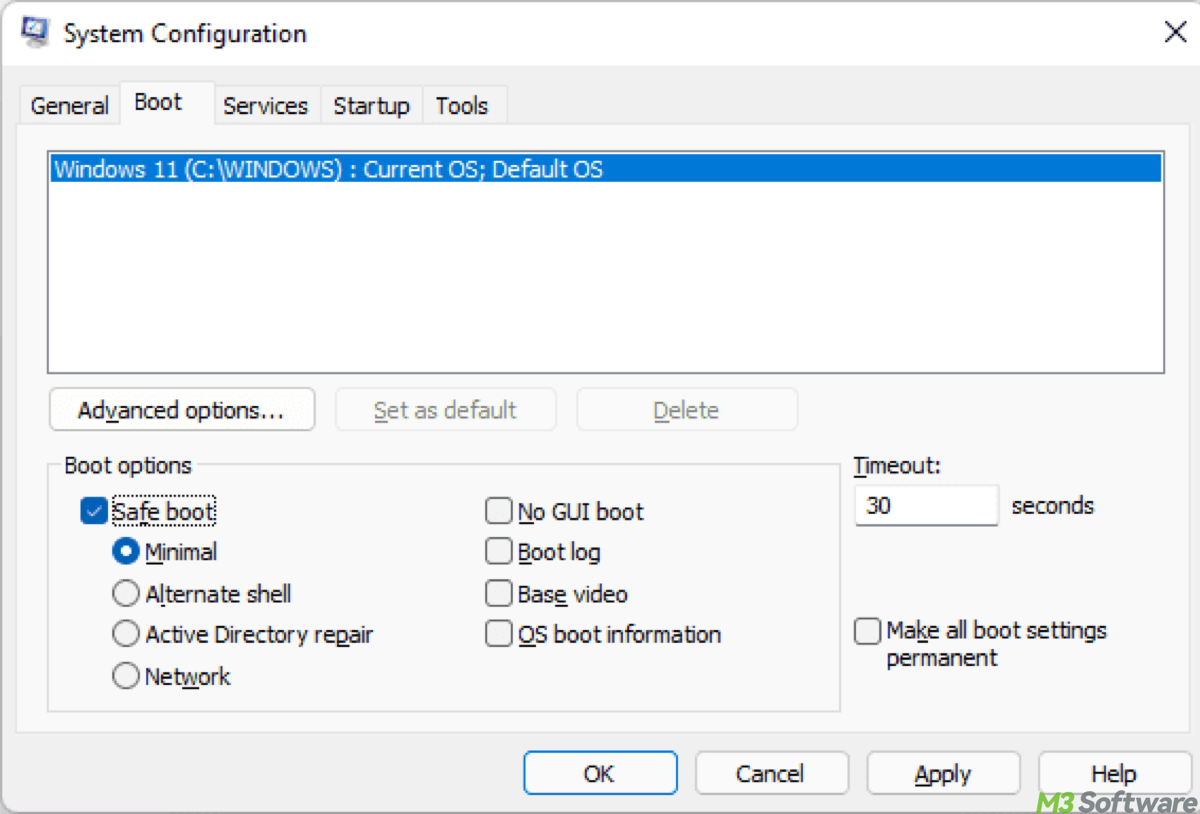 Access Safe Mode from System Configuration