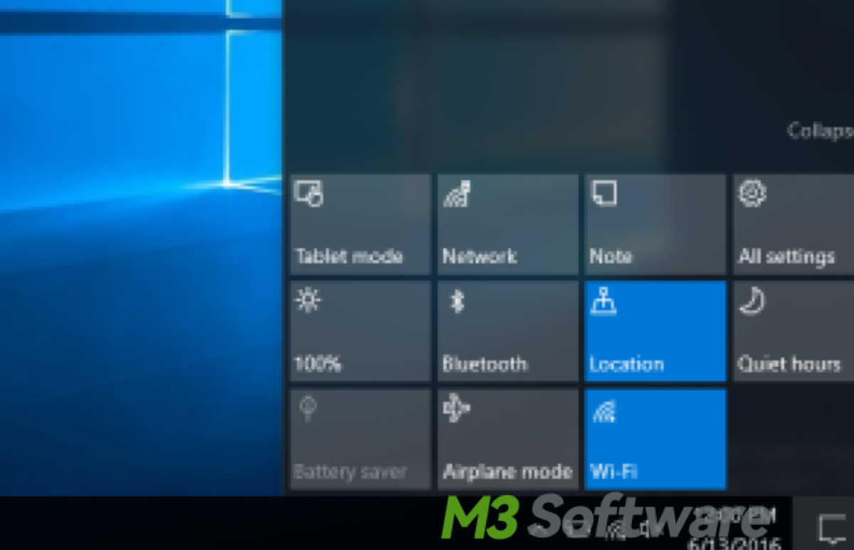 Use Action Center in Windows to turn on Do Not Disturb