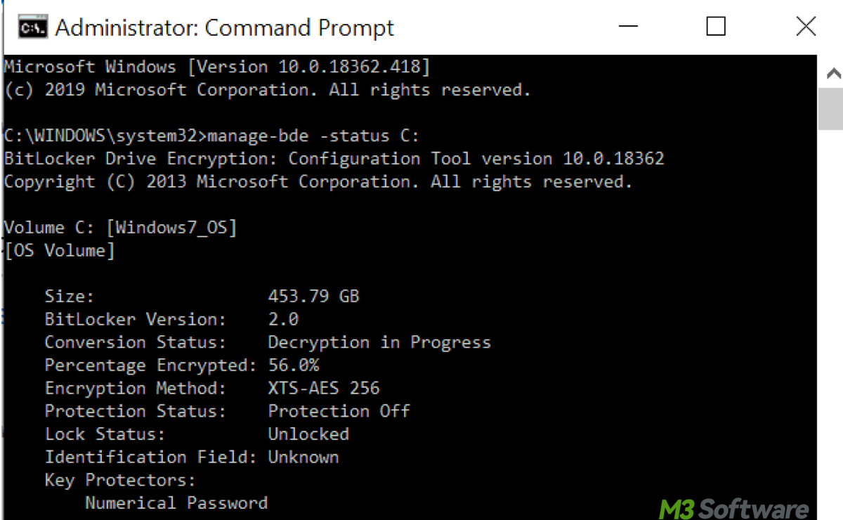 Manage BitLocker via command line