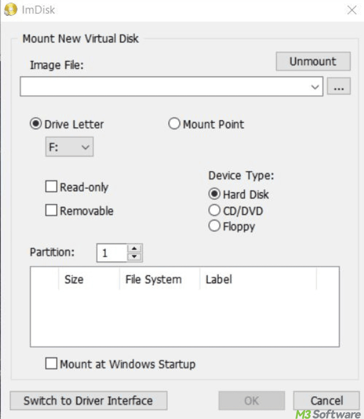 Create RAM drive on Windows