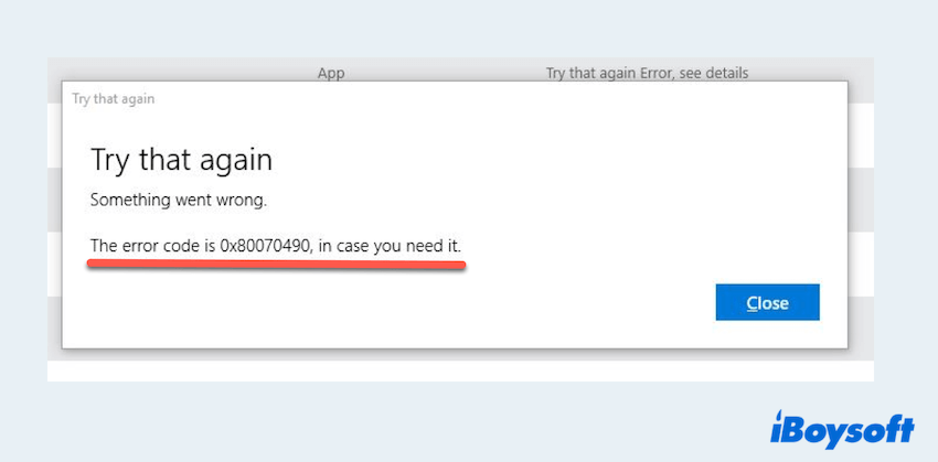 How to Fix Error Code 0x80070490