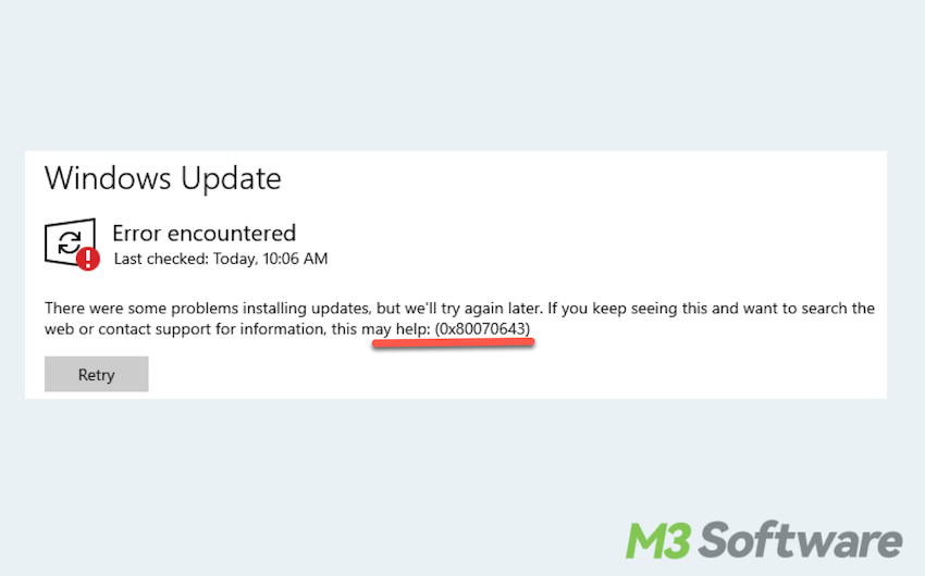 How to fix error code 0x80070643