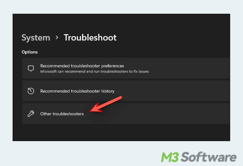 Use system troubleshooter