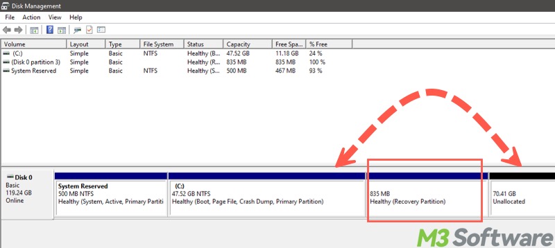 extend system drive but recovery partition is in the way