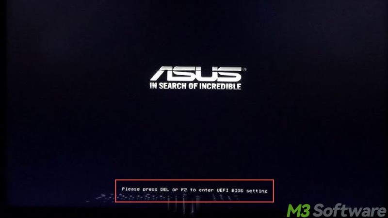 press the DEL key to enter the UEFI BIOS setting