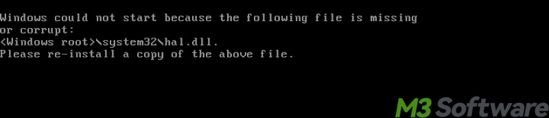 hal dll file missing error