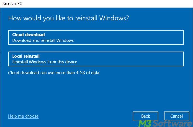 reset this pc local reinstall