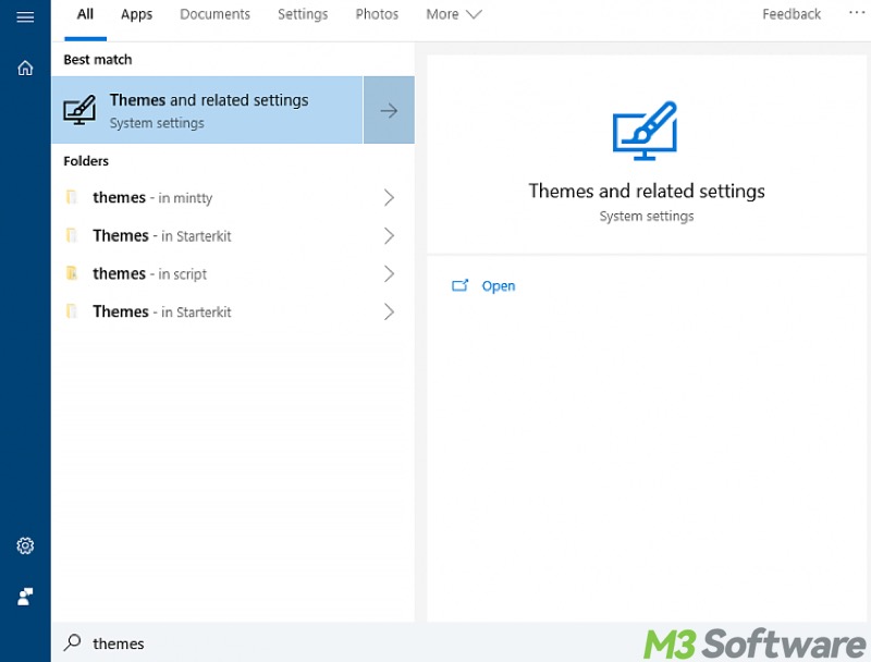 themes and related settings on Windows