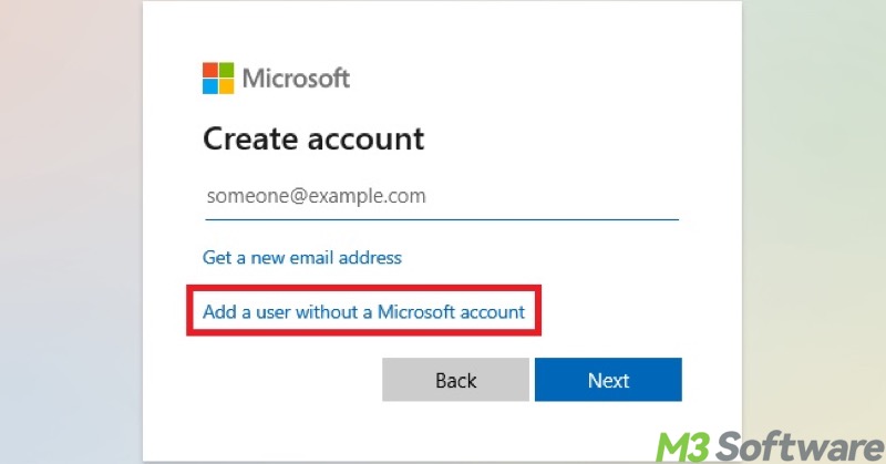 add a user without Microsoft account