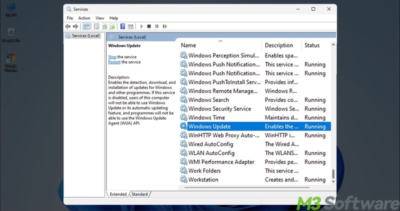 Windows update service in Windows 11