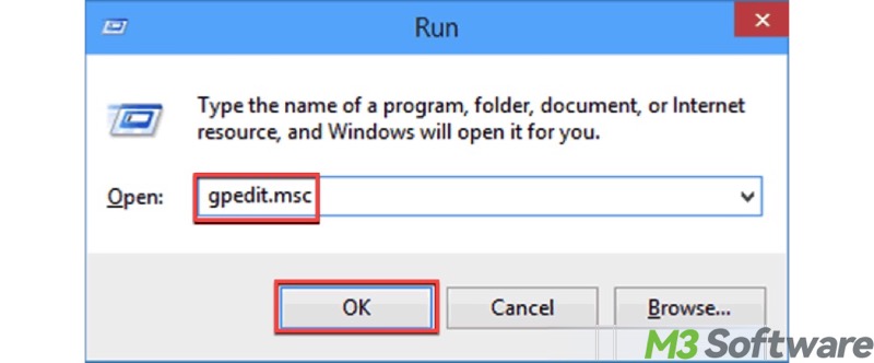 open Local Group Policy Editor through Run dialog box in Windows 10