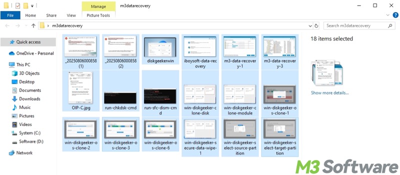 use Ctrl and A keys to select all files