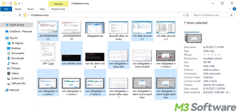 Use Ctrl and left mouse button to select multiple files in Windows