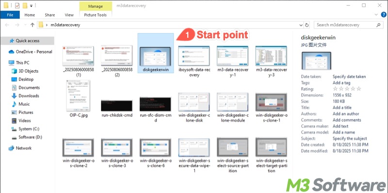 Use Shift and left mouse button to select multiple files in Windows