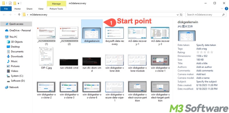 use Shift and arrow keys to select multiple files in Windows