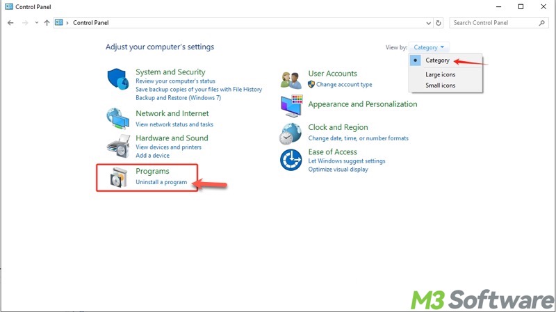 uninstall software through Windows 10 Control Panel