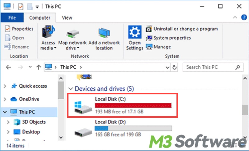 Local Disk C is full on Windows