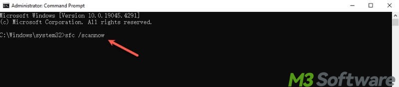run SFC scan in Command Prompt