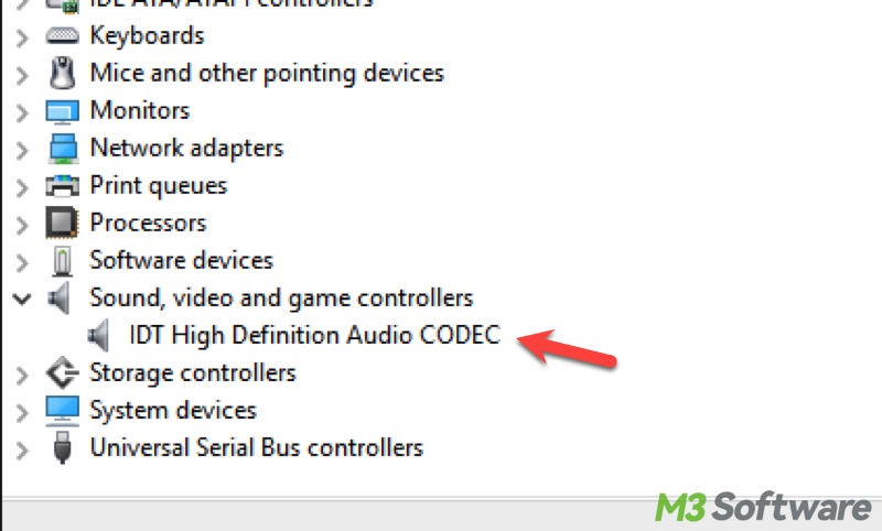 uninstall IDT Audio CODEC in Device Manager