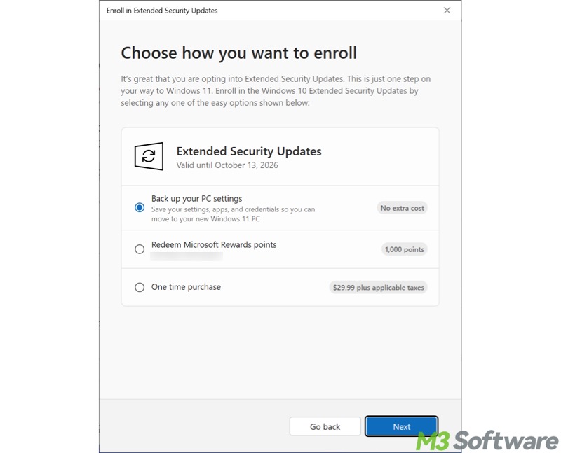 enroll in Windows 10 extended security updates