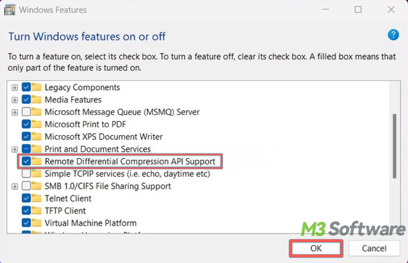 disable Remote Differential Compression Windows 11