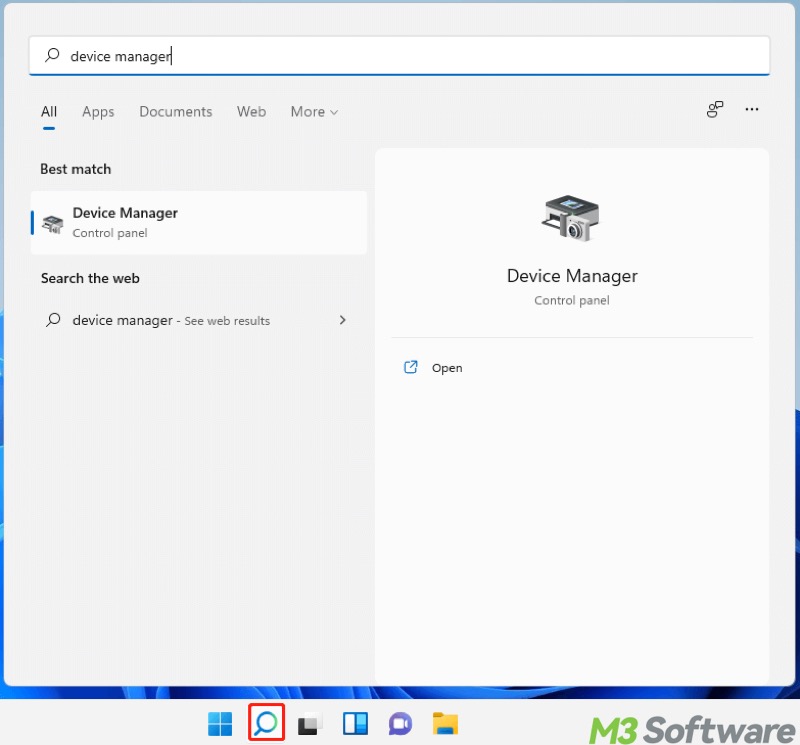 search for Device Manager Windows 11
