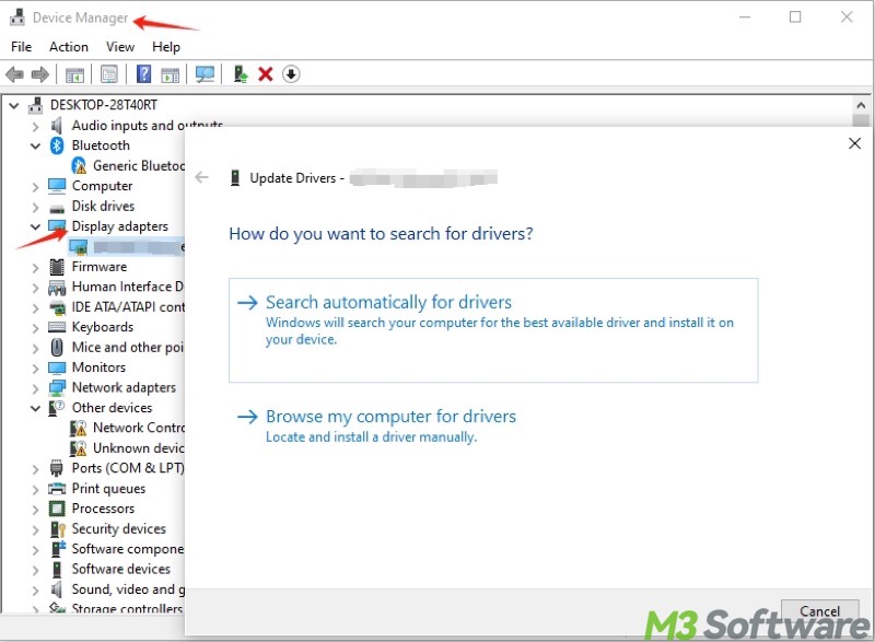 update device driver in Windows Device Manager