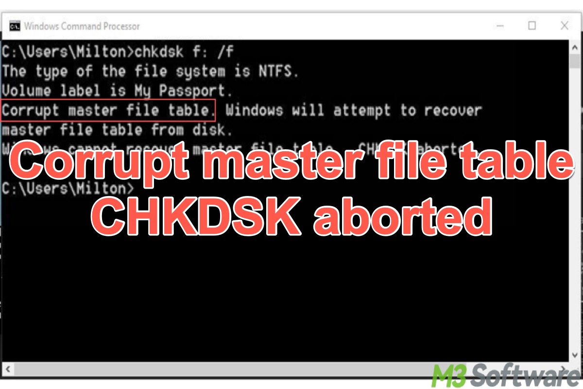 corrupt master file table