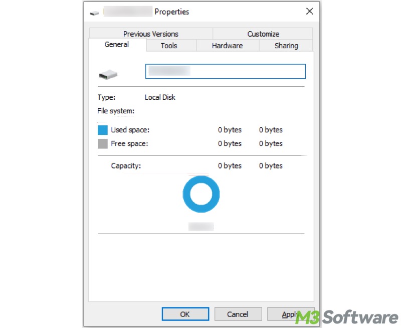 external hard drive 0 bytes