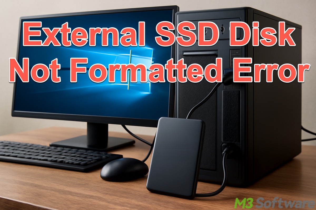 external SSD disk not formatted error