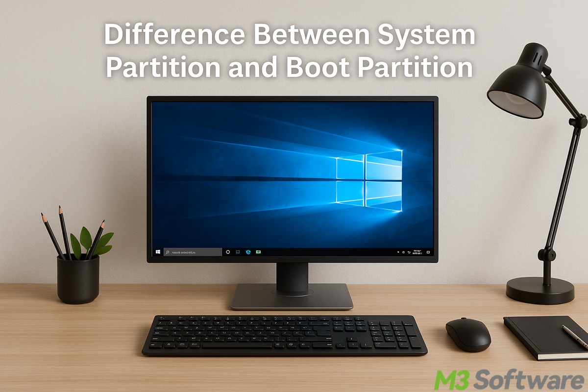 difference between system partition and boot partition